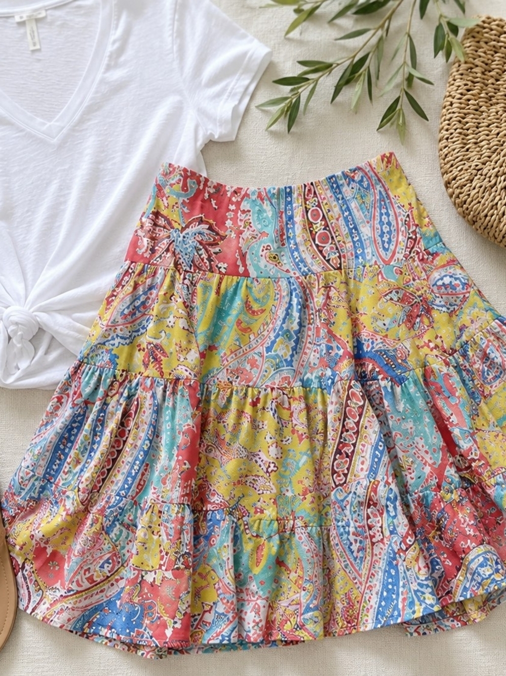 Ralph Lauren Paisley Cotton Skirt - Picture 2 of 4